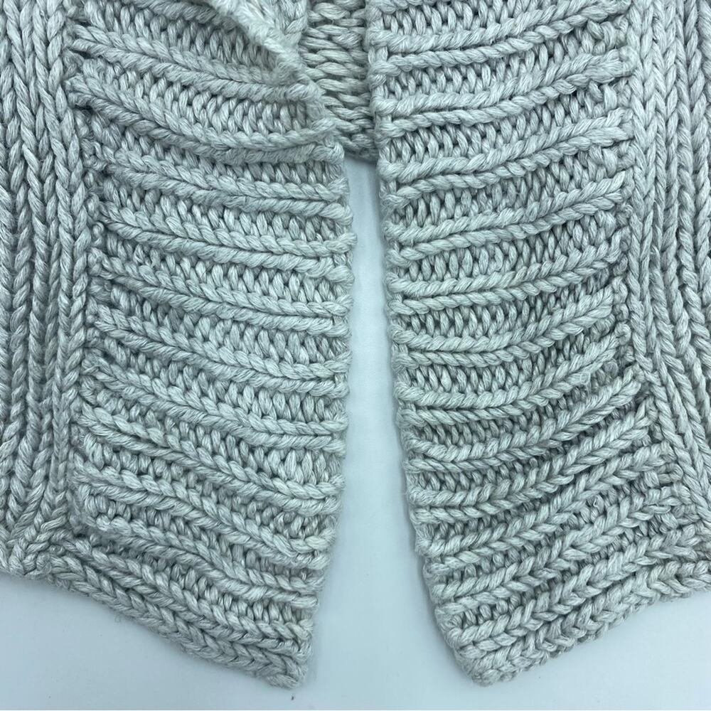 Theory women’s cardigan chunky knit gray open front linen blend sweater small - Picture 4 of 8